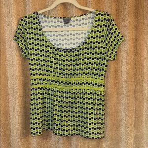 Ann Taylor Green and Gray Patterned Blouse
